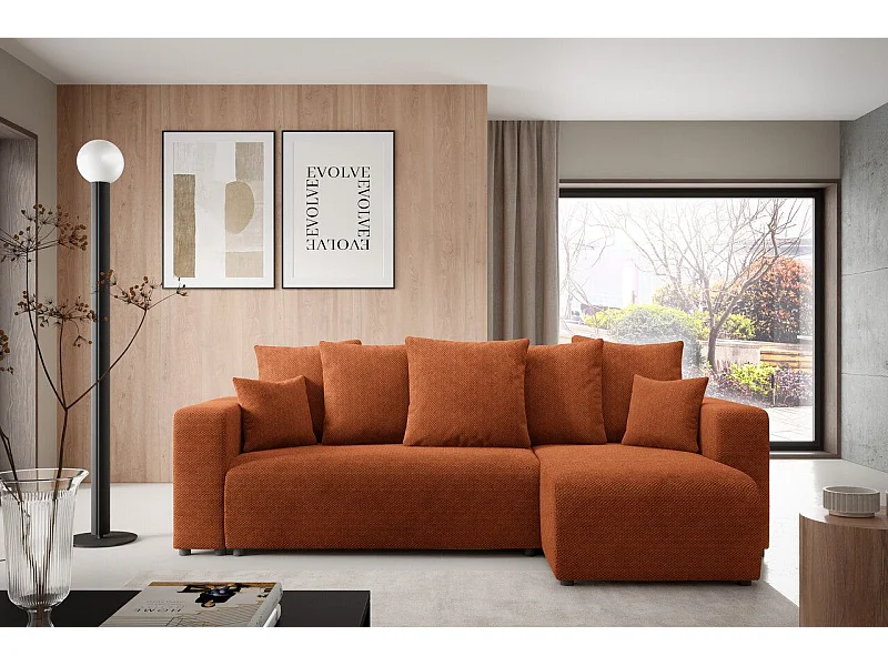 Canapé d'angle convertible EVORA L Cuivre