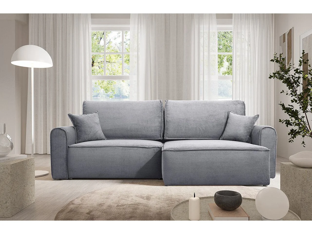 Canapé d'angle convertible MARTIN Gris