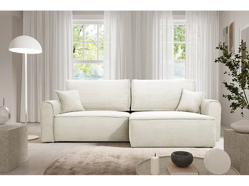 Canapé d'angle convertible MARTIN Creme