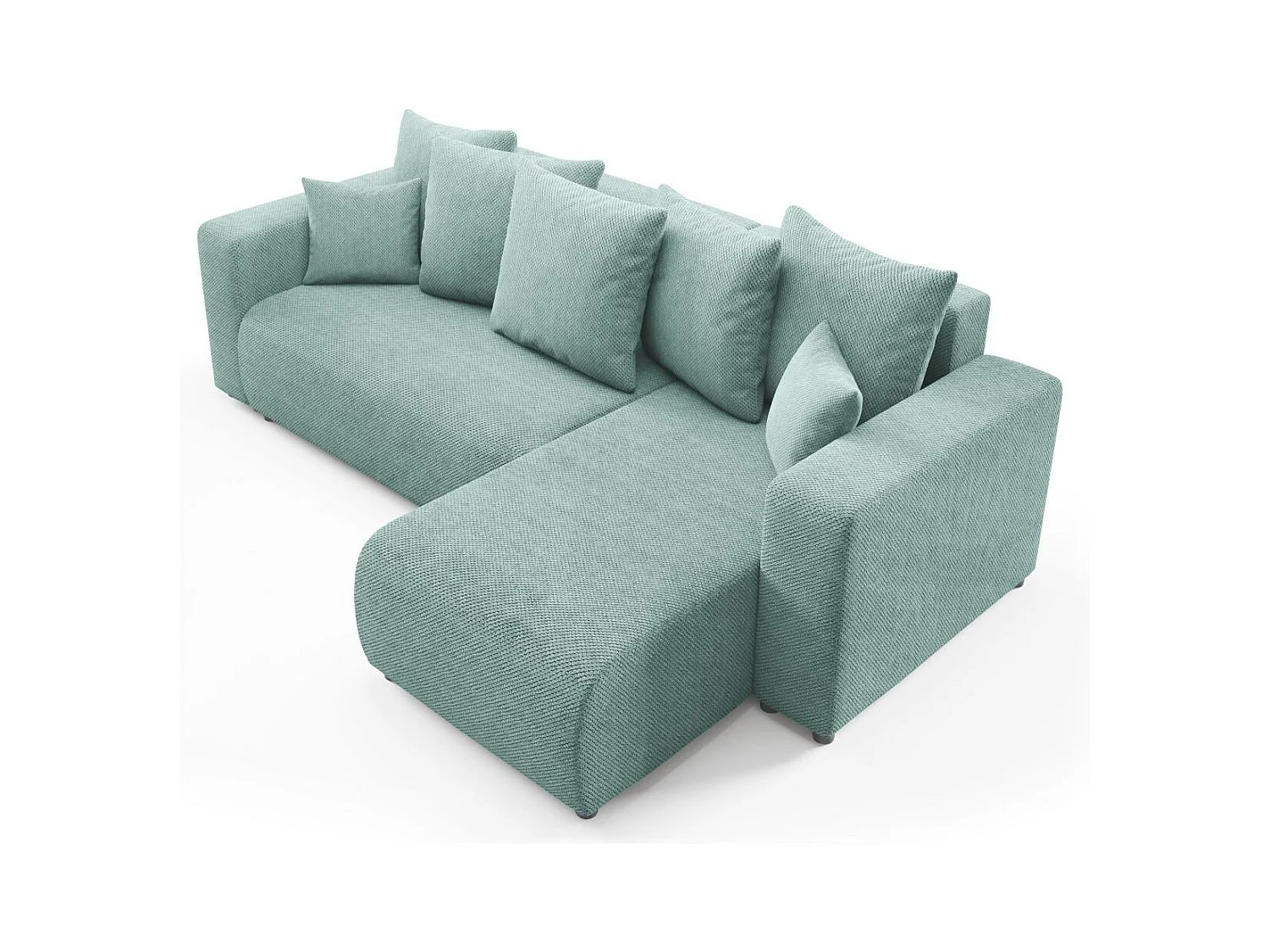 Canapé d'angle convertible EVORA L Turquoise