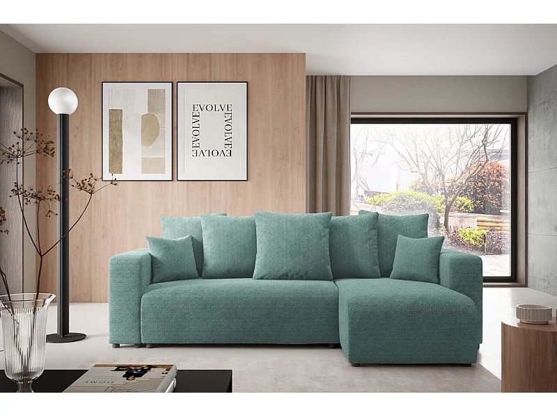Ecksofa mit Schlaffunktion EVORA L Türkis