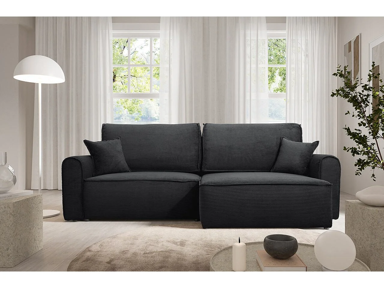 Canapé d'angle convertible MARTIN Noir