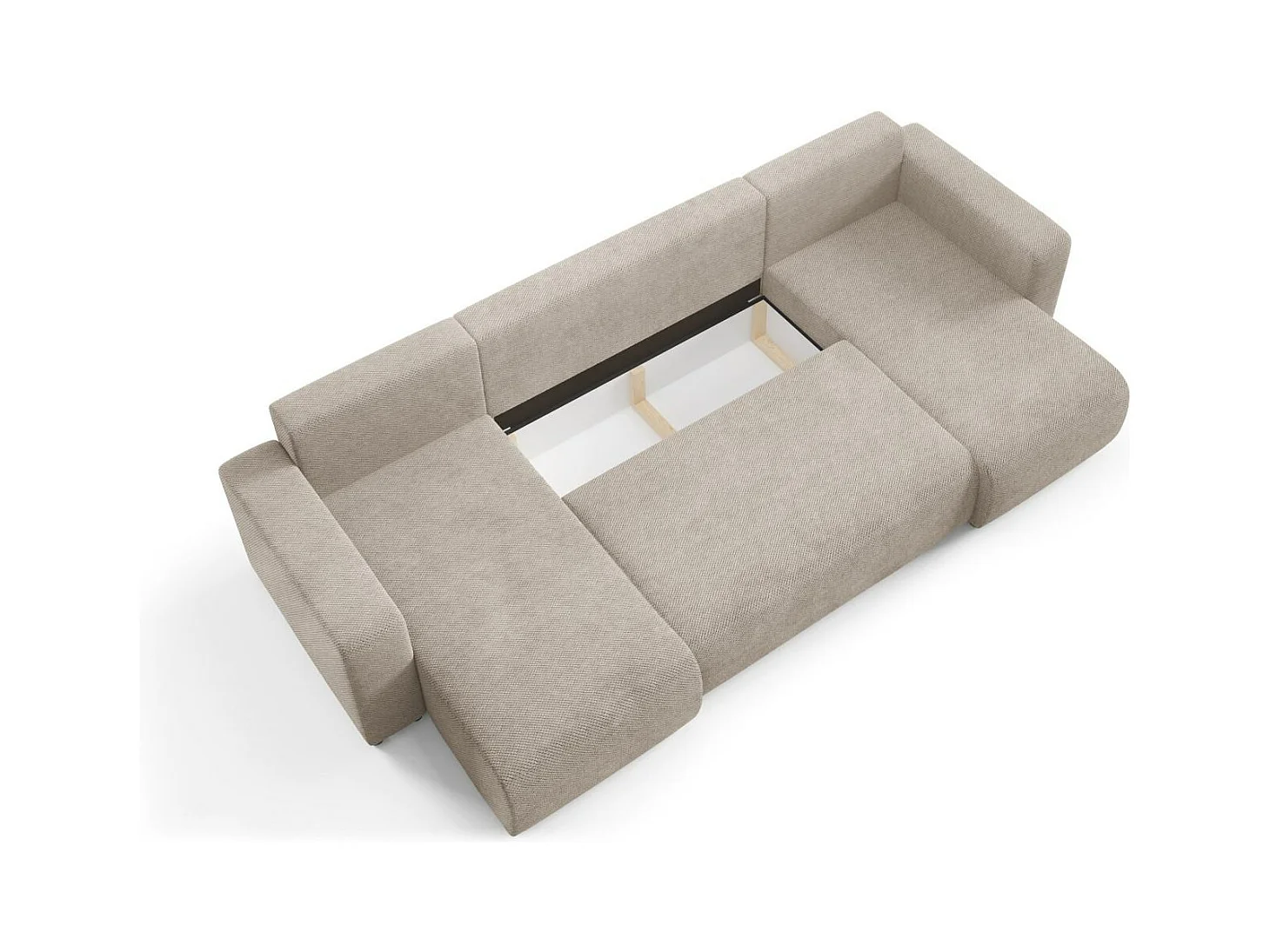 Ecksofa mit Schlaffunktion EVORA U Beige