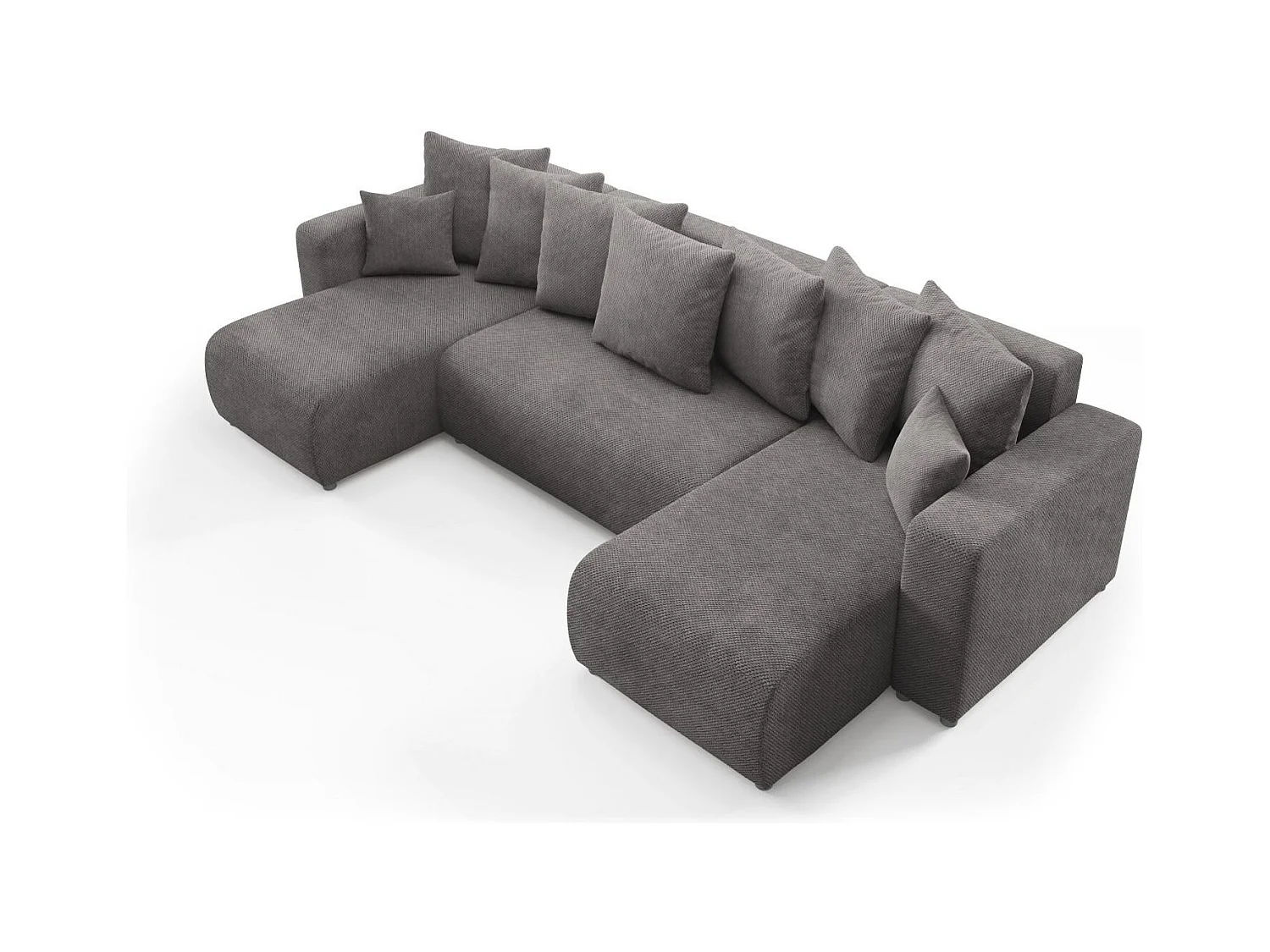 Ecksofa mit Schlaffunktion EVORA U Grau Anthrazit