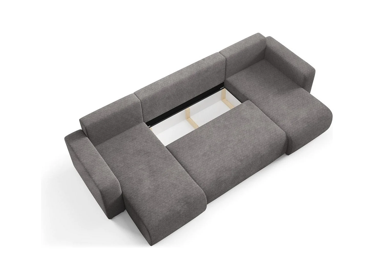 Ecksofa mit Schlaffunktion EVORA U Grau Anthrazit