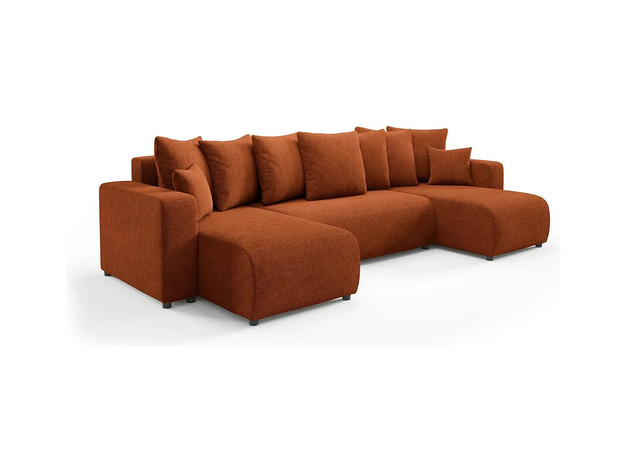 Ecksofa mit Schlaffunktion EVORA U Kupfer