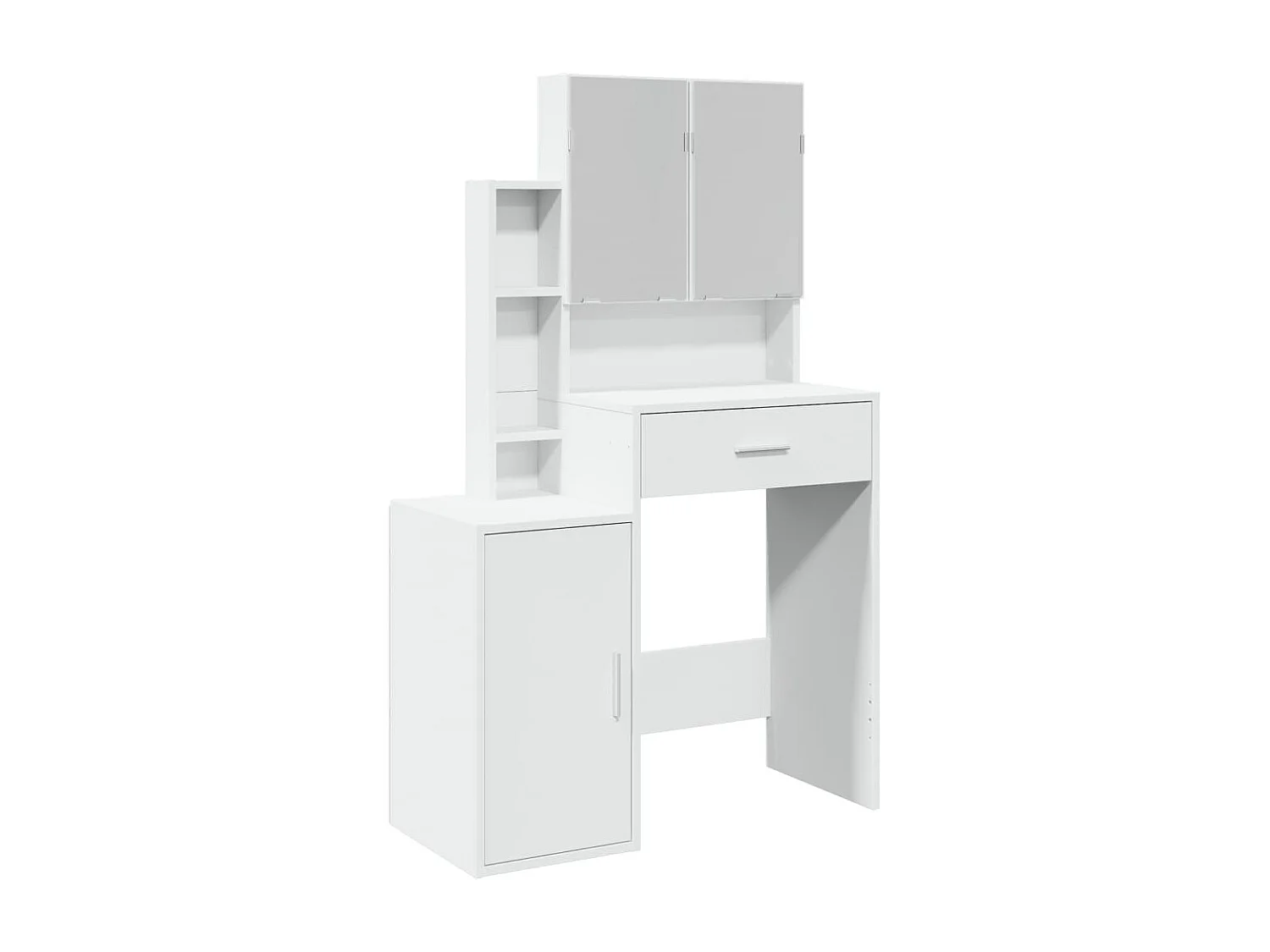 Kaptafel met kastje 80x35x132 cm wit