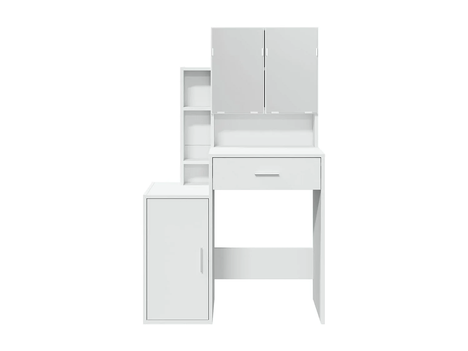 Kaptafel met kastje 80x35x132 cm wit