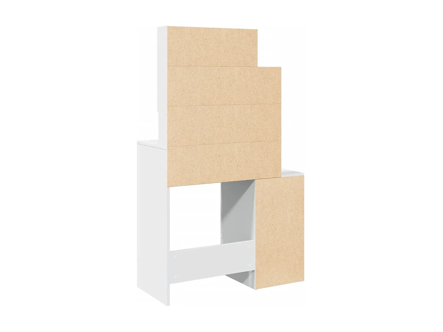 Kaptafel met kastje 80x35x132 cm wit