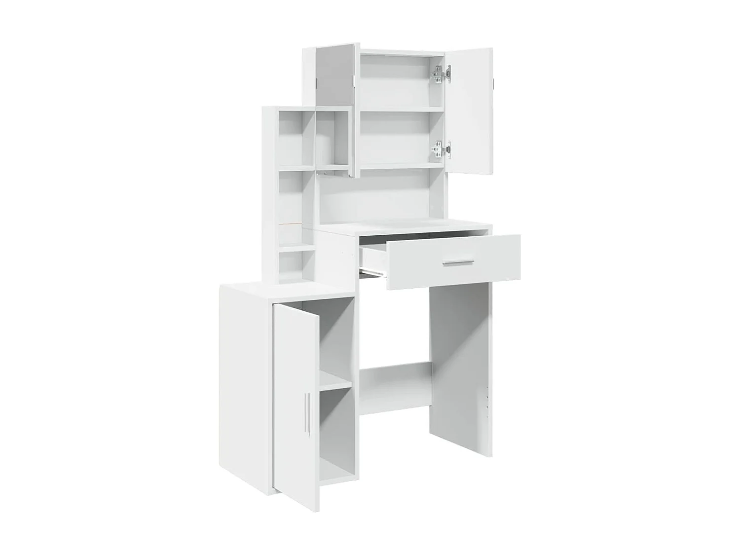 Kaptafel met kastje 80x35x132 cm wit