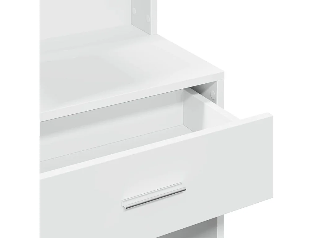 Kaptafel met kastje 80x35x132 cm wit