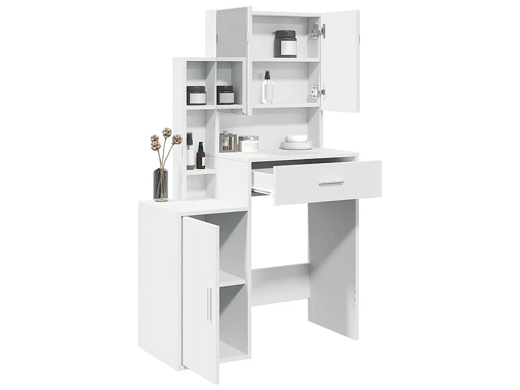 Toeletta con Armadietto Bianco 80x35x132 cm
