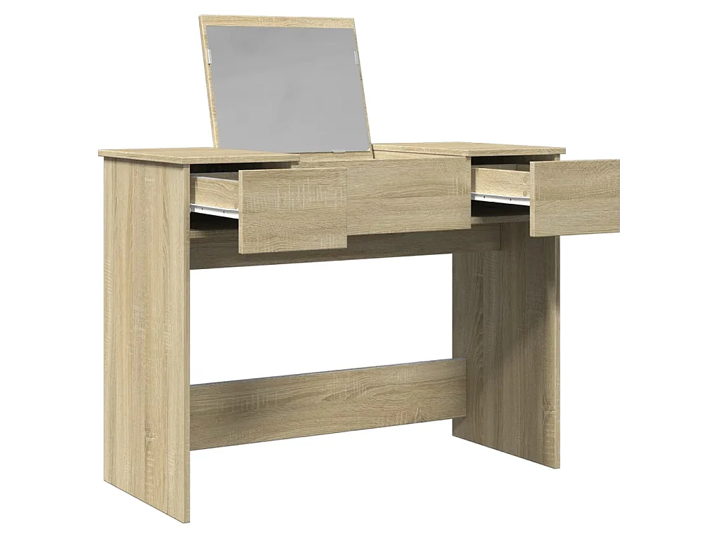 Coiffeuse avec miroir chêne sonoma 100x45x76 cm