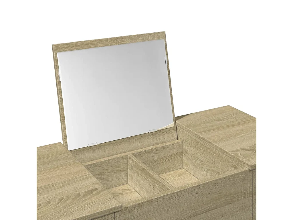 Coiffeuse avec miroir chêne sonoma 100x45x76 cm