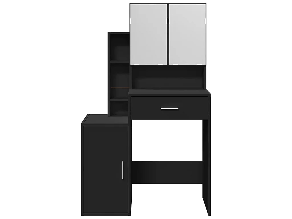 Toeletta con Armadietto Nero 80x35x132 cm