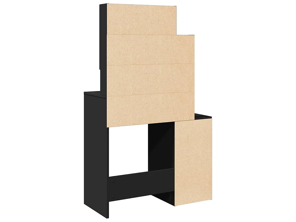 Toeletta con Armadietto Nero 80x35x132 cm