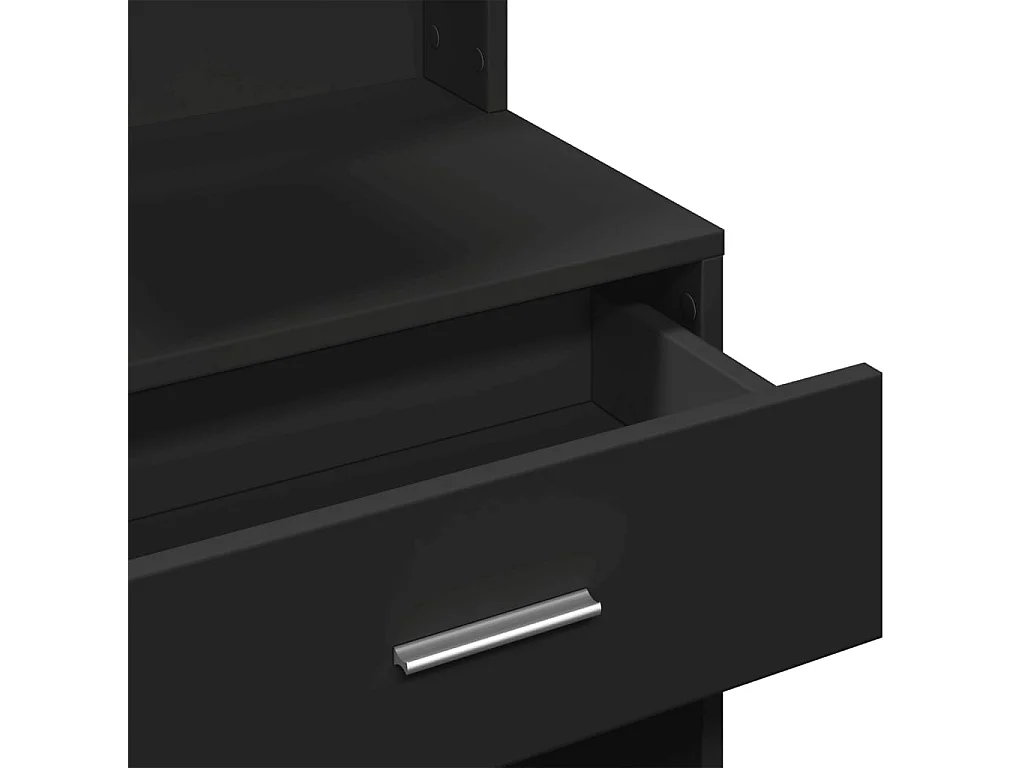 Toeletta con Armadietto Nero 80x35x132 cm