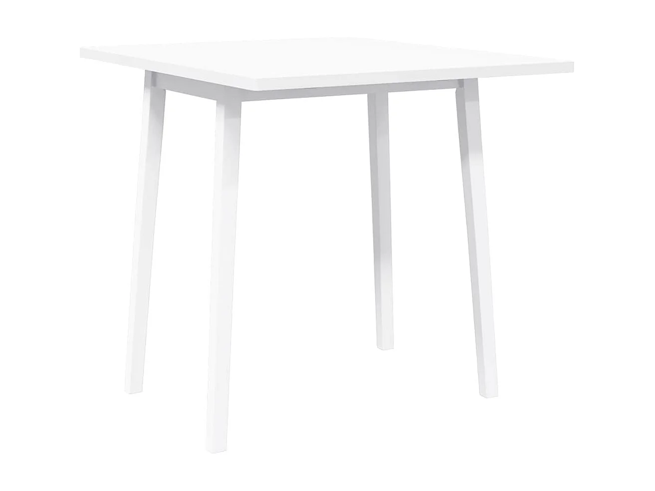 Table à manger blanc bois massif et caoutchouc