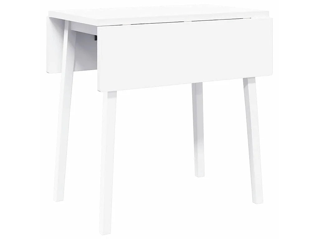 Mesa de comedor de madera maciza de caucho blanco