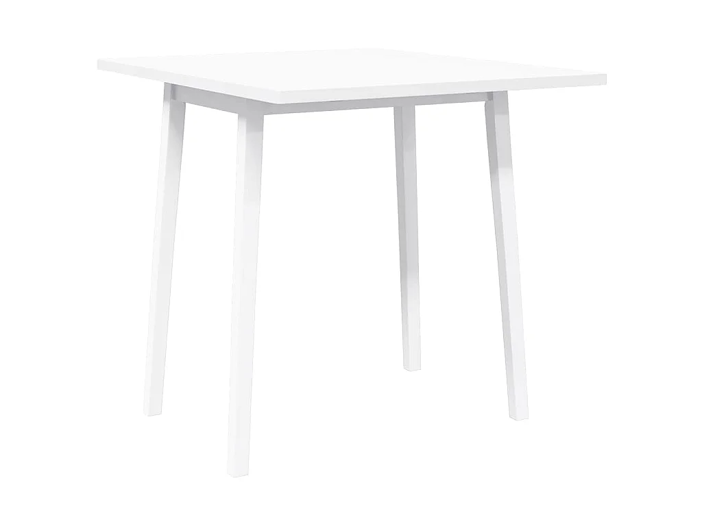 Mesa de comedor de madera maciza de caucho blanco