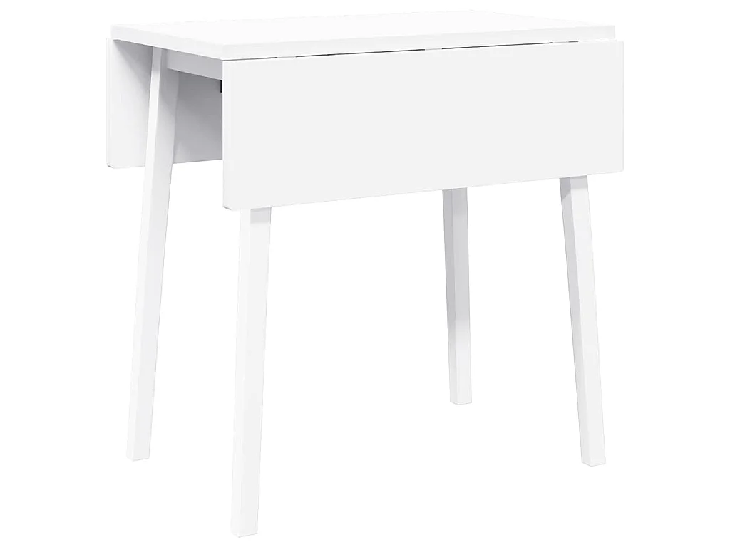 Mesa de comedor de madera maciza de caucho blanco