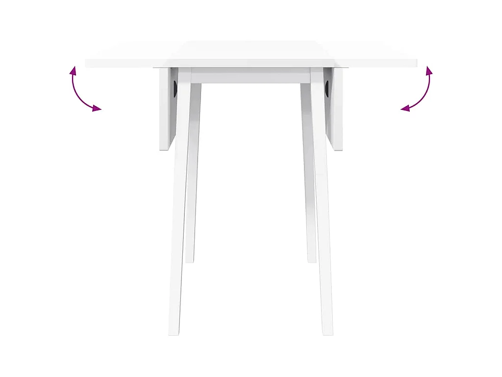 Mesa de comedor de madera maciza de caucho blanco
