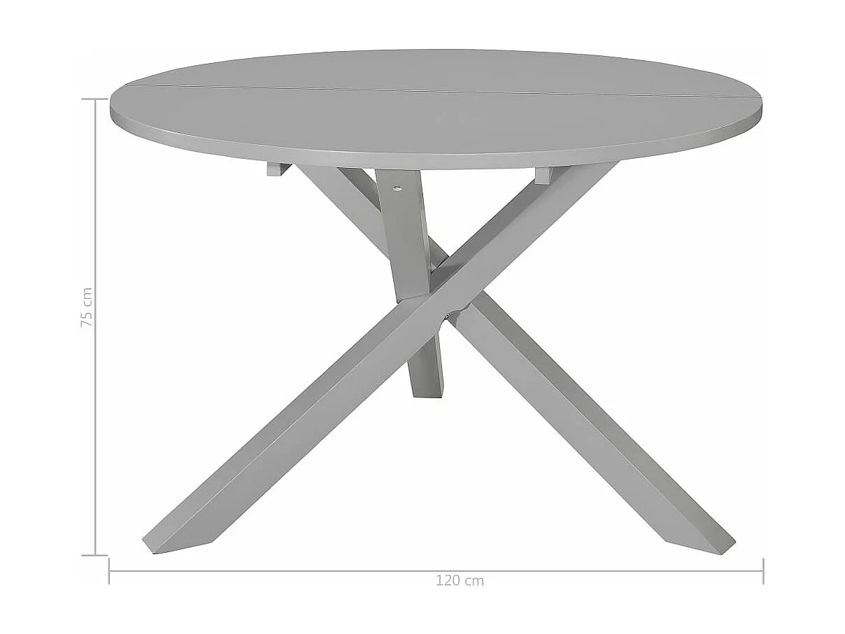 Table à manger gris 120x75 cm MDF