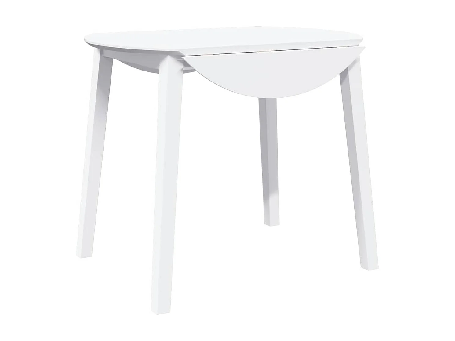 Table à manger blanc bois massif et caoutchouc