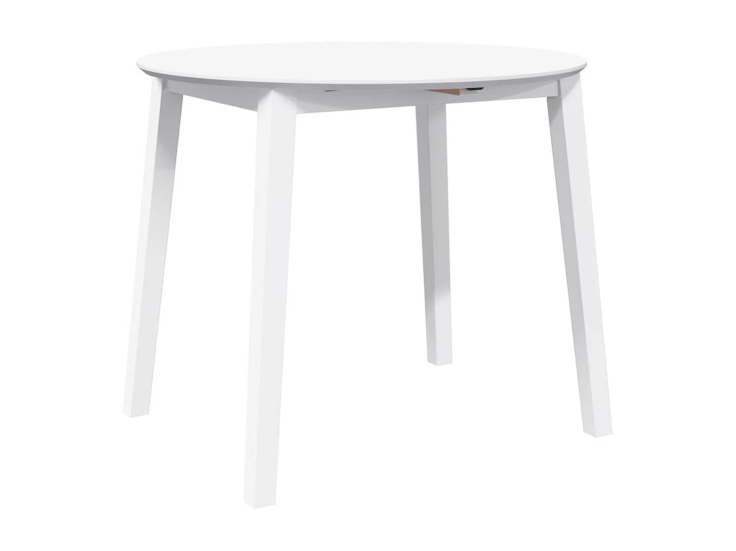 Table à manger blanc bois massif et caoutchouc