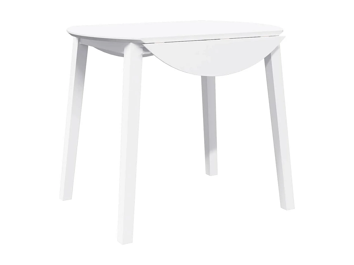 Table à manger blanc bois massif et caoutchouc