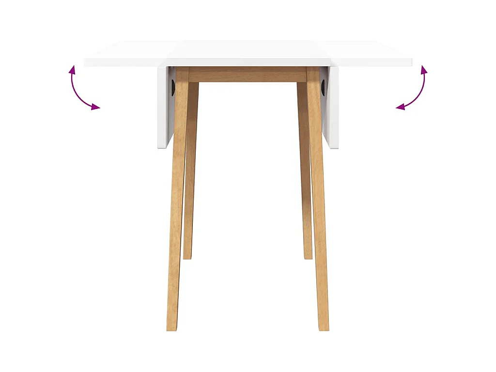 Dining Table Natural Solid Wood Rubber