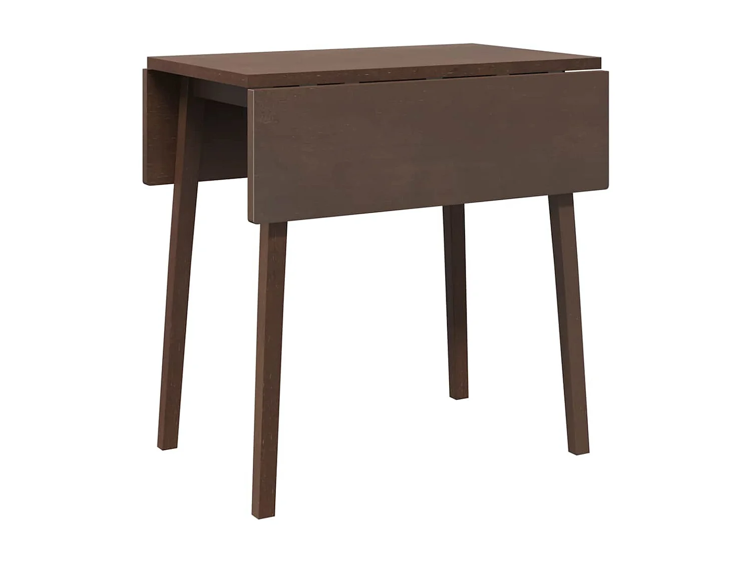 Table à manger marron bois massif et caoutchouc