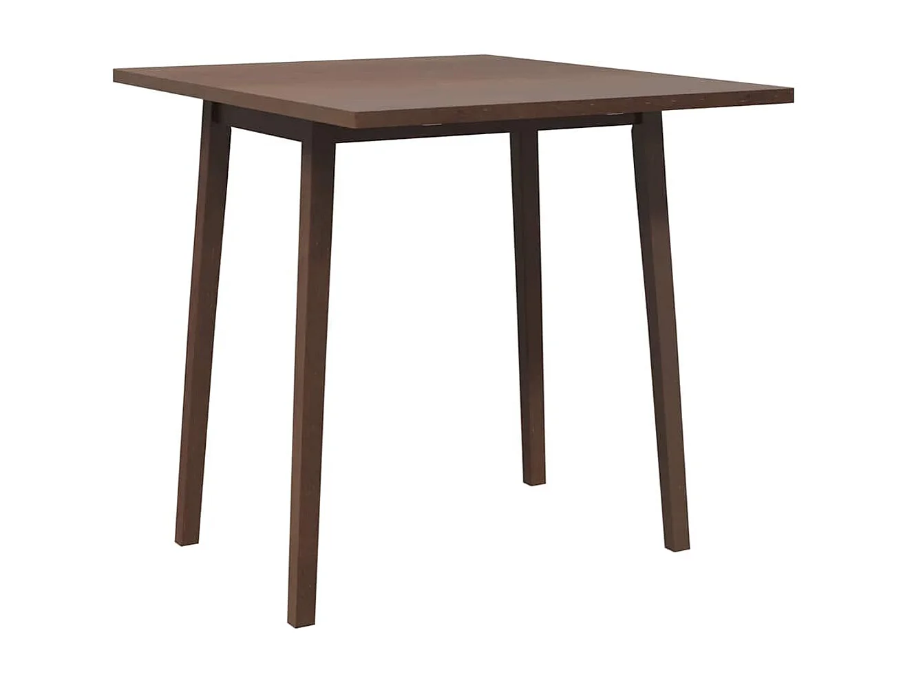 Table à manger marron bois massif et caoutchouc