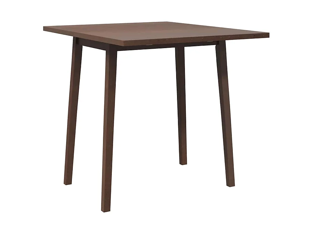 Table à manger marron bois massif et caoutchouc