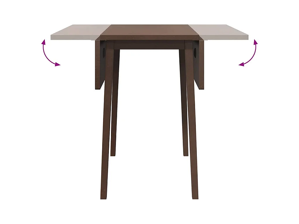 Table à manger marron bois massif et caoutchouc