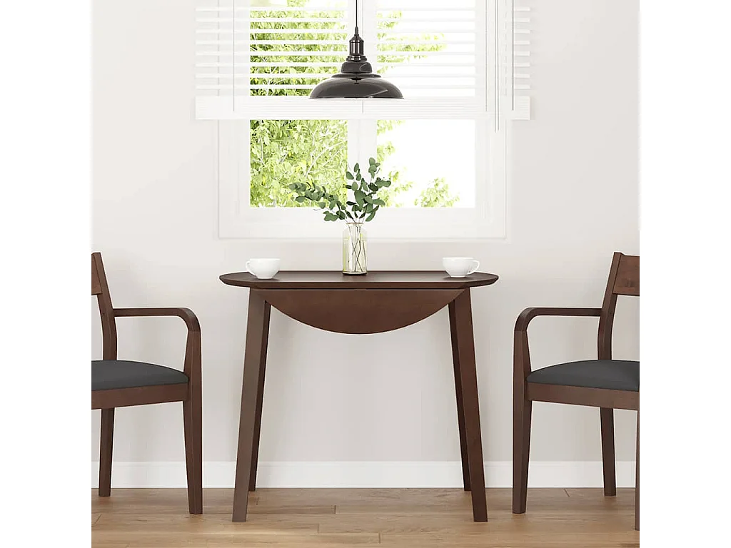 Tavolo da Pranzo Marrone in Legno Massello di Hevea