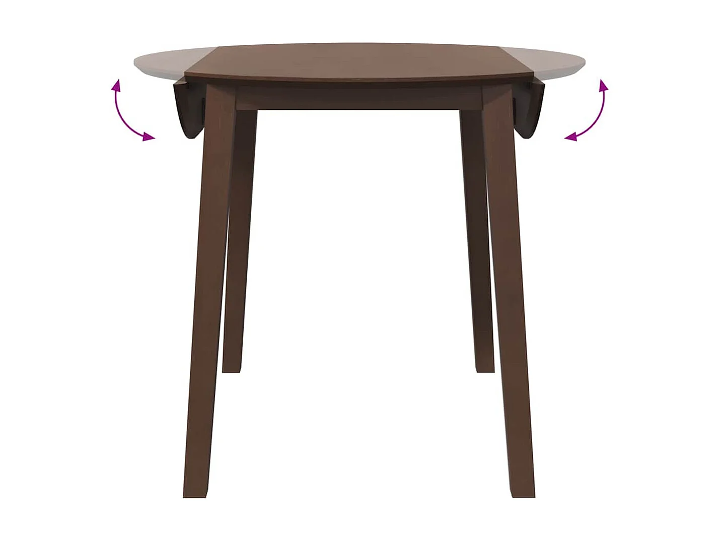 Tavolo da Pranzo Marrone in Legno Massello di Hevea