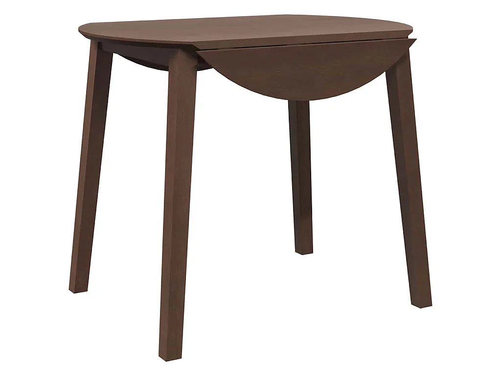 Table à manger marron bois massif et caoutchouc