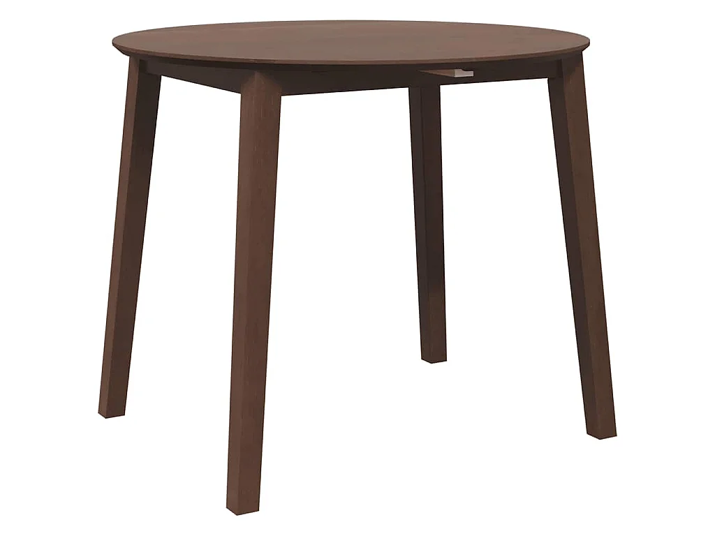 Table à manger marron bois massif et caoutchouc