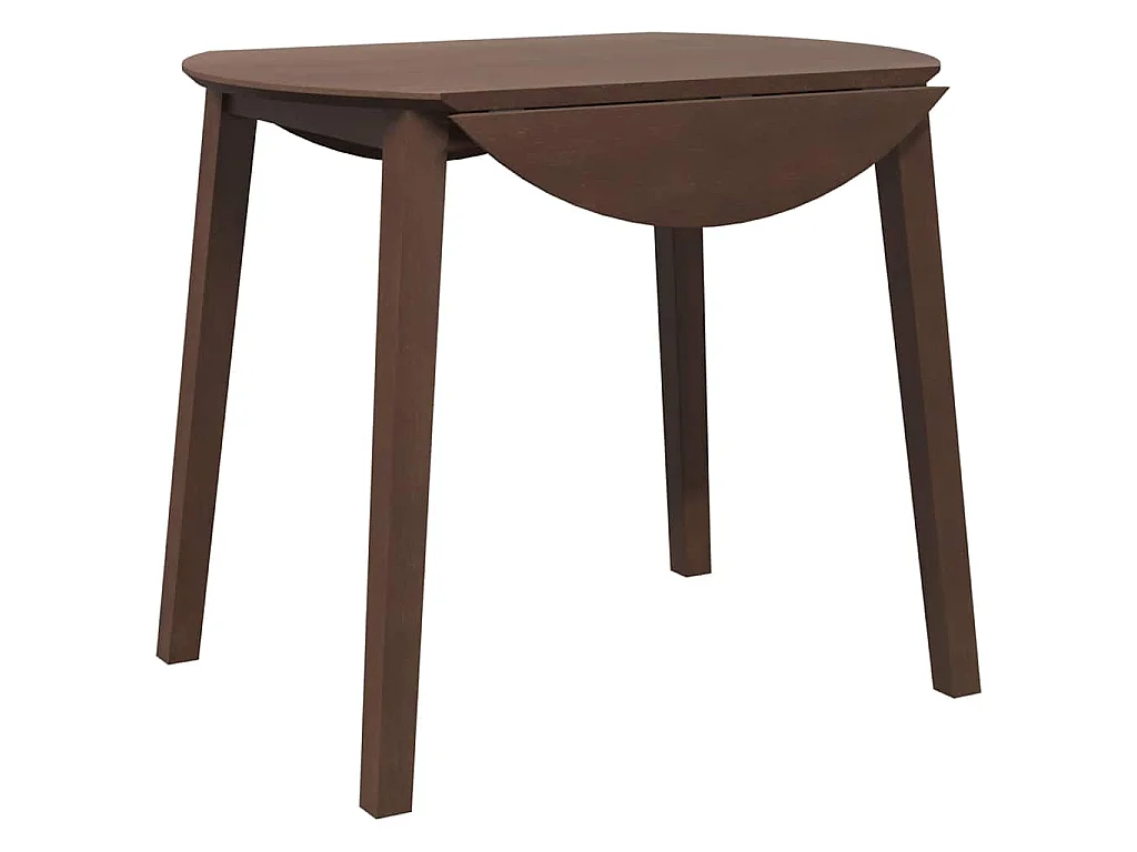 Table à manger marron bois massif et caoutchouc