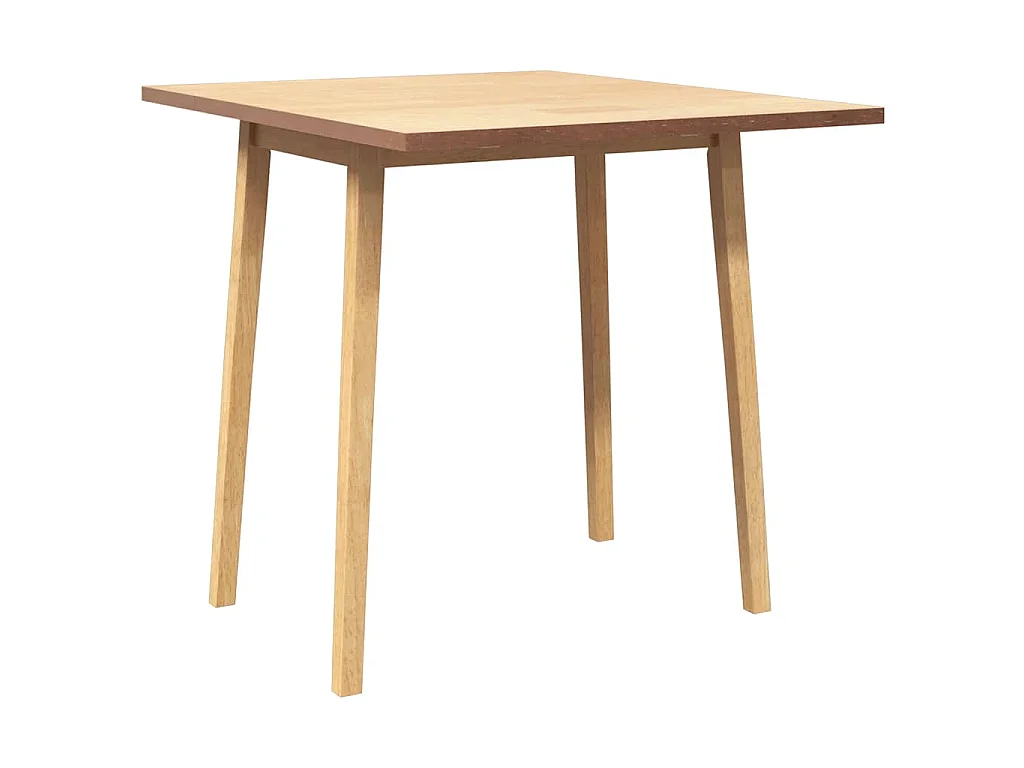 Table à manger naturel bois massif et caoutchouc