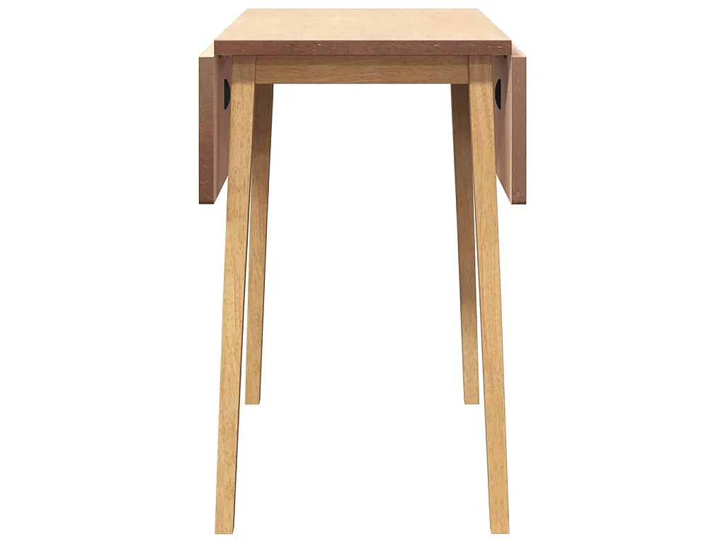 Table à manger naturel bois massif et caoutchouc