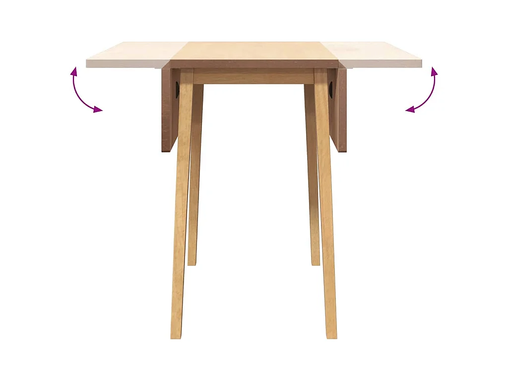 Table à manger naturel bois massif et caoutchouc