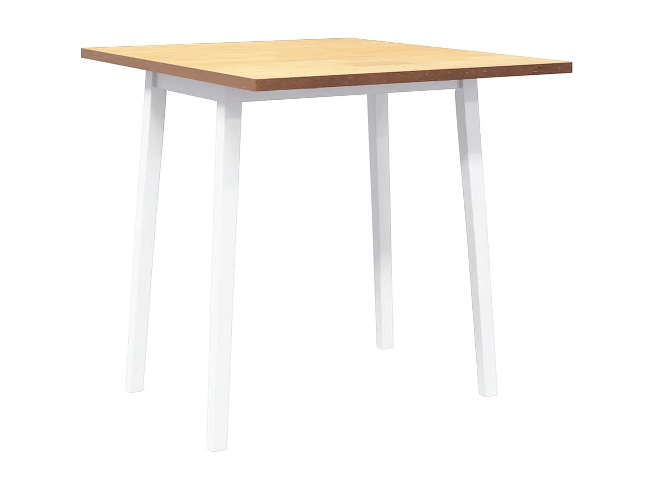 Table à manger blanc bois massif et caoutchouc