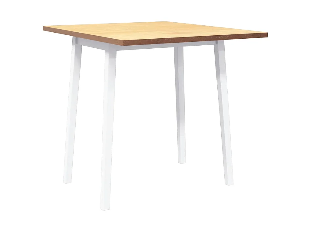 Mesa de comedor de madera maciza de caucho blanco
