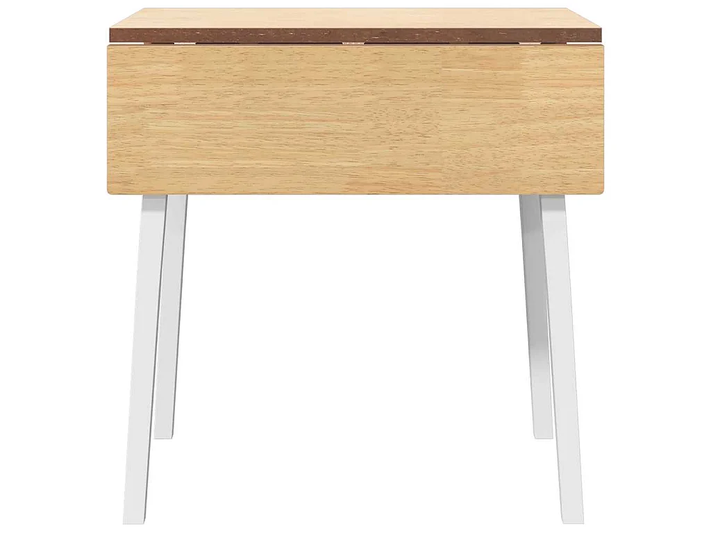 Mesa de comedor de madera maciza de caucho blanco