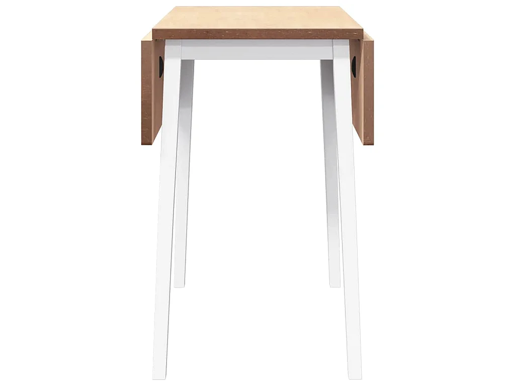 Mesa de comedor de madera maciza de caucho blanco