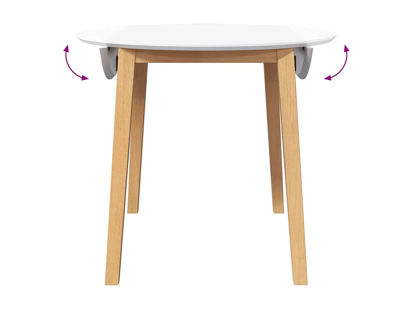 Mesa de jantar madeira seringueira maciça Natural