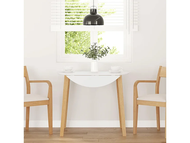 Table à manger naturel bois massif et caoutchouc