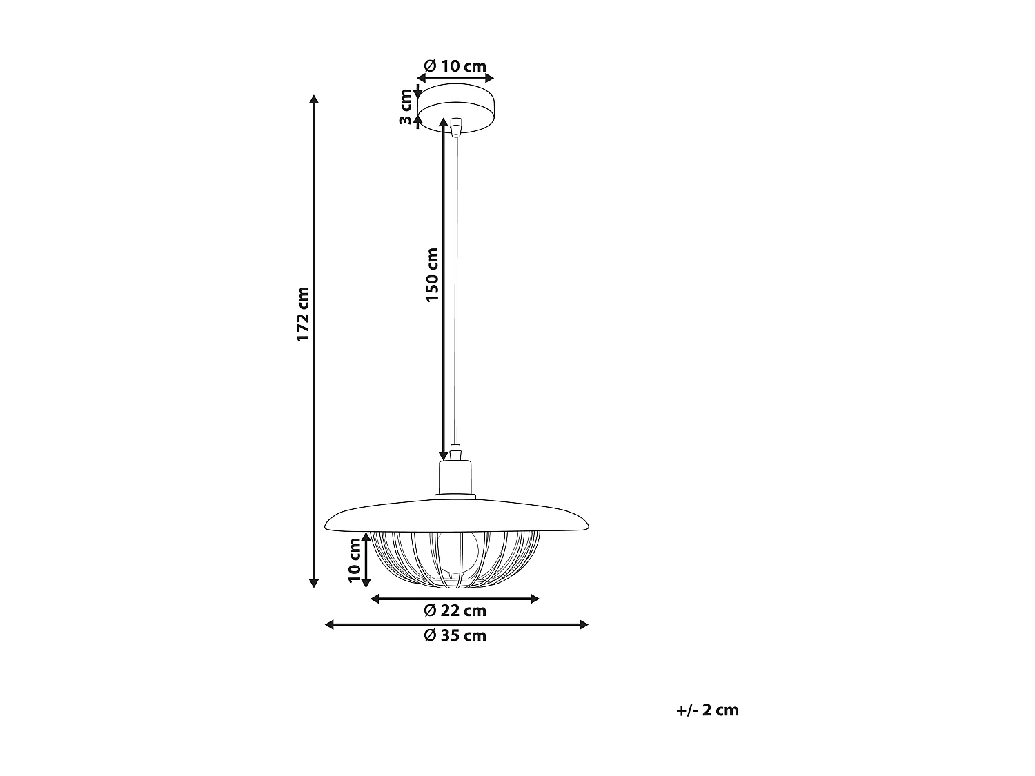 Lampe suspension TORDILLO Métal Doré
